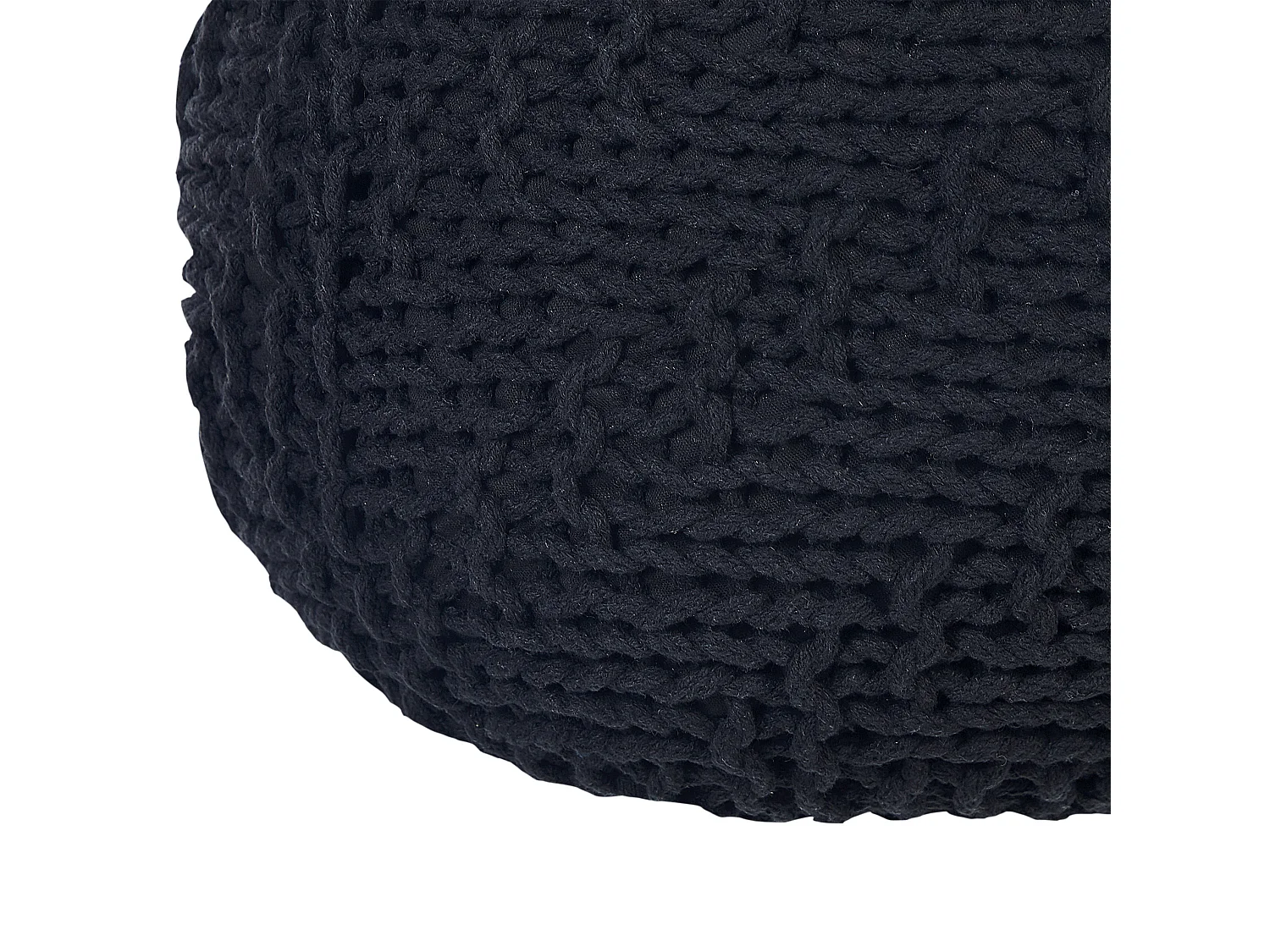 Pouf PRIENE Cotone Nero 50 cm 50 cm 35 cm