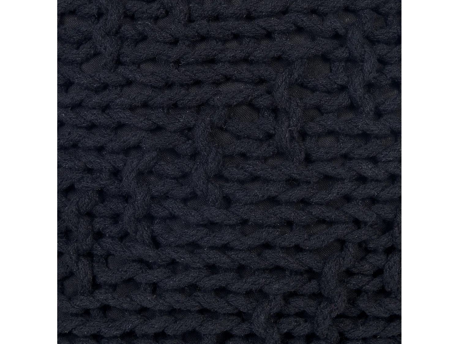 Pouf PRIENE Cotone Nero 50 cm 50 cm 35 cm