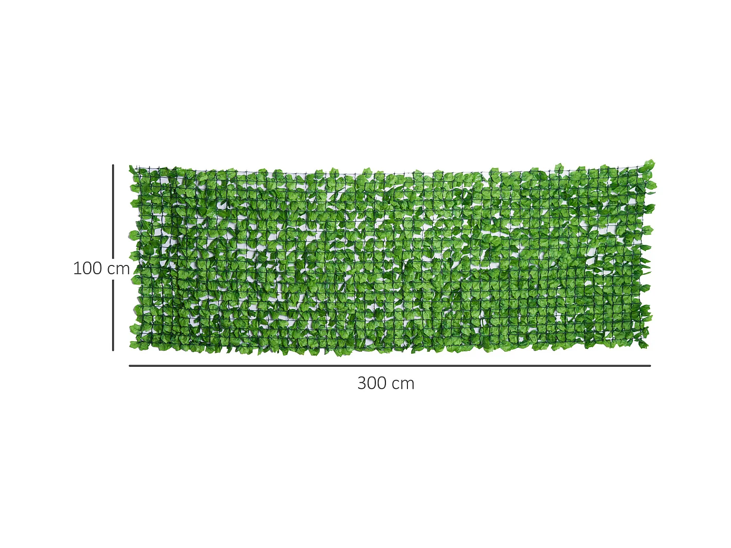 Haie artificiel érable brise-vue décoration rouleau 3L x 1H m  feuillage réaliste anti-UV vert