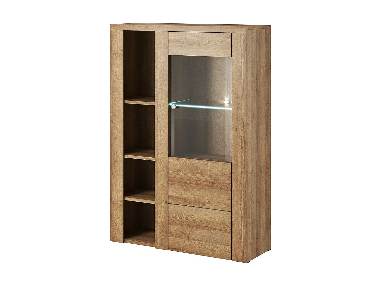 Set von 5 Wohnzimmermöbeln, Kollektion SANTIAGO. Farbe Eiche.