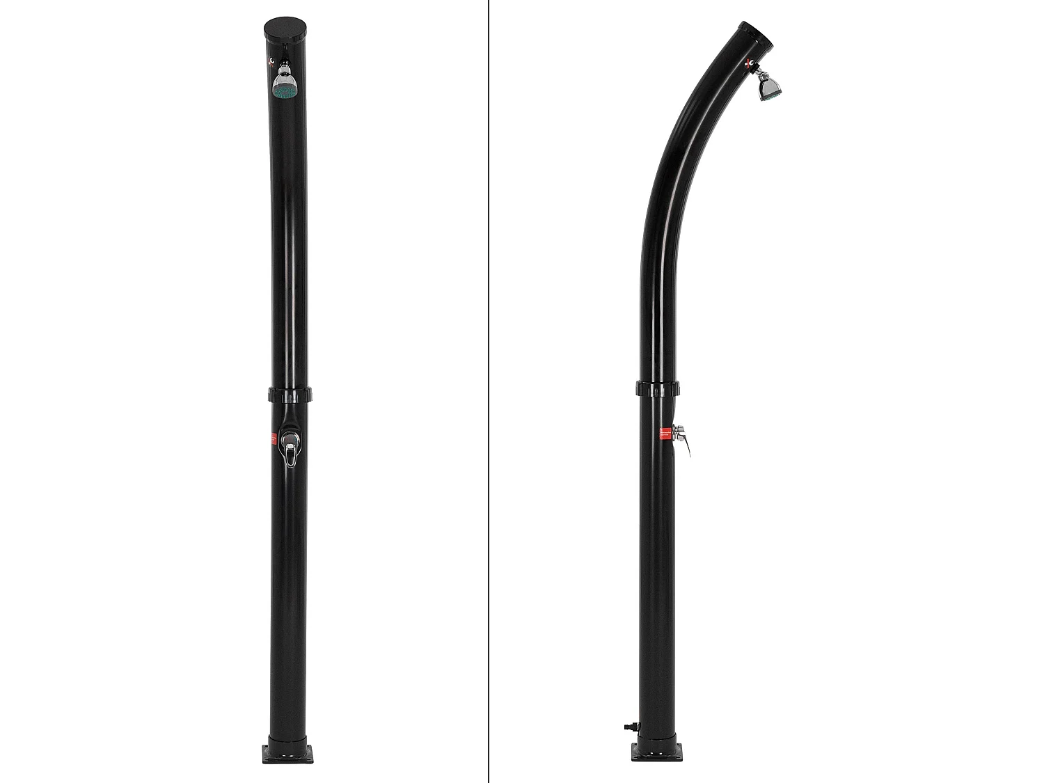 Douche solaire courbée noire 20 L PVC pour piscines + pomme de douche ML-DESIGN