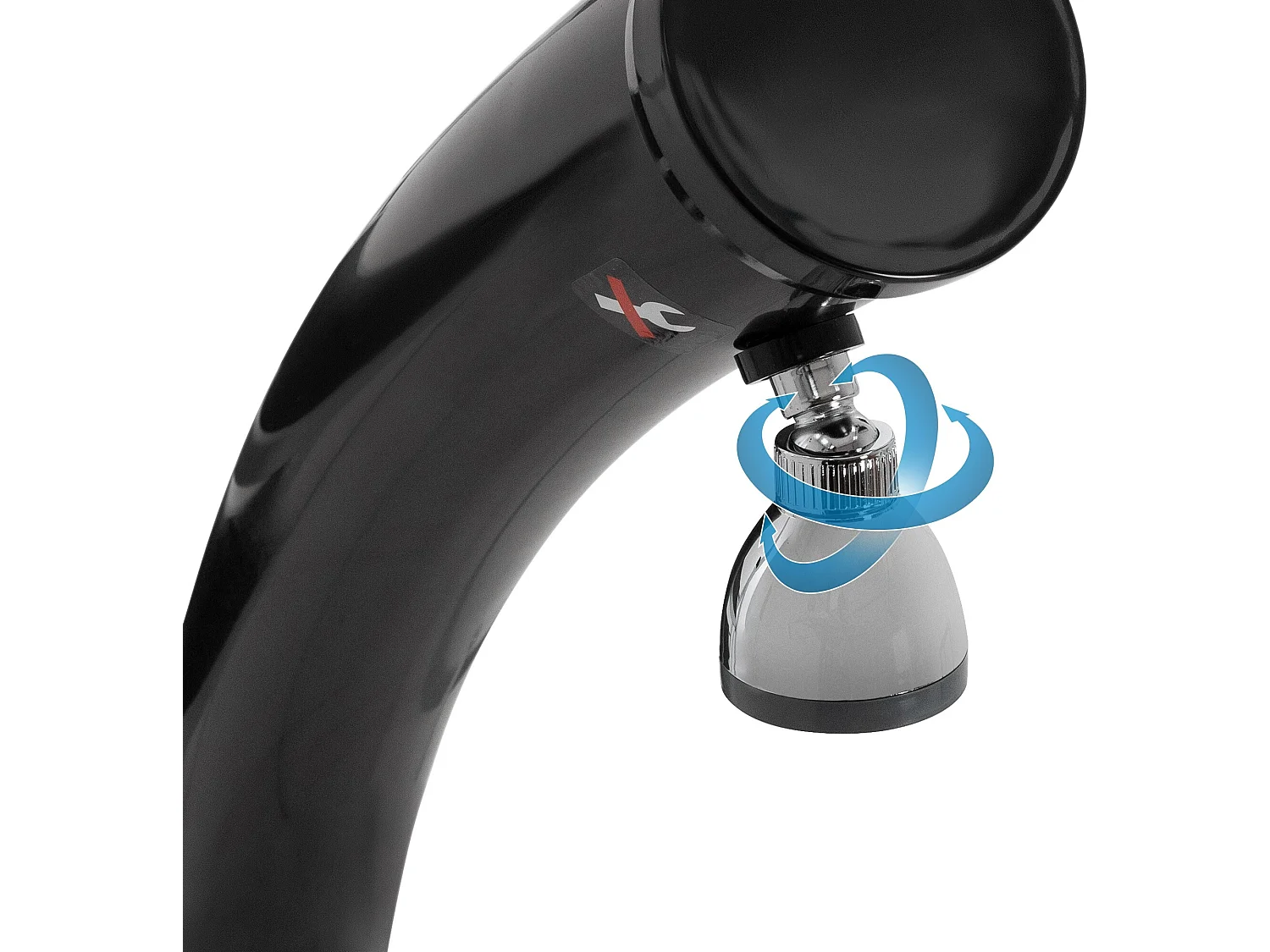 Douche solaire courbée noire 20 L PVC pour piscines + pomme de douche ML-DESIGN