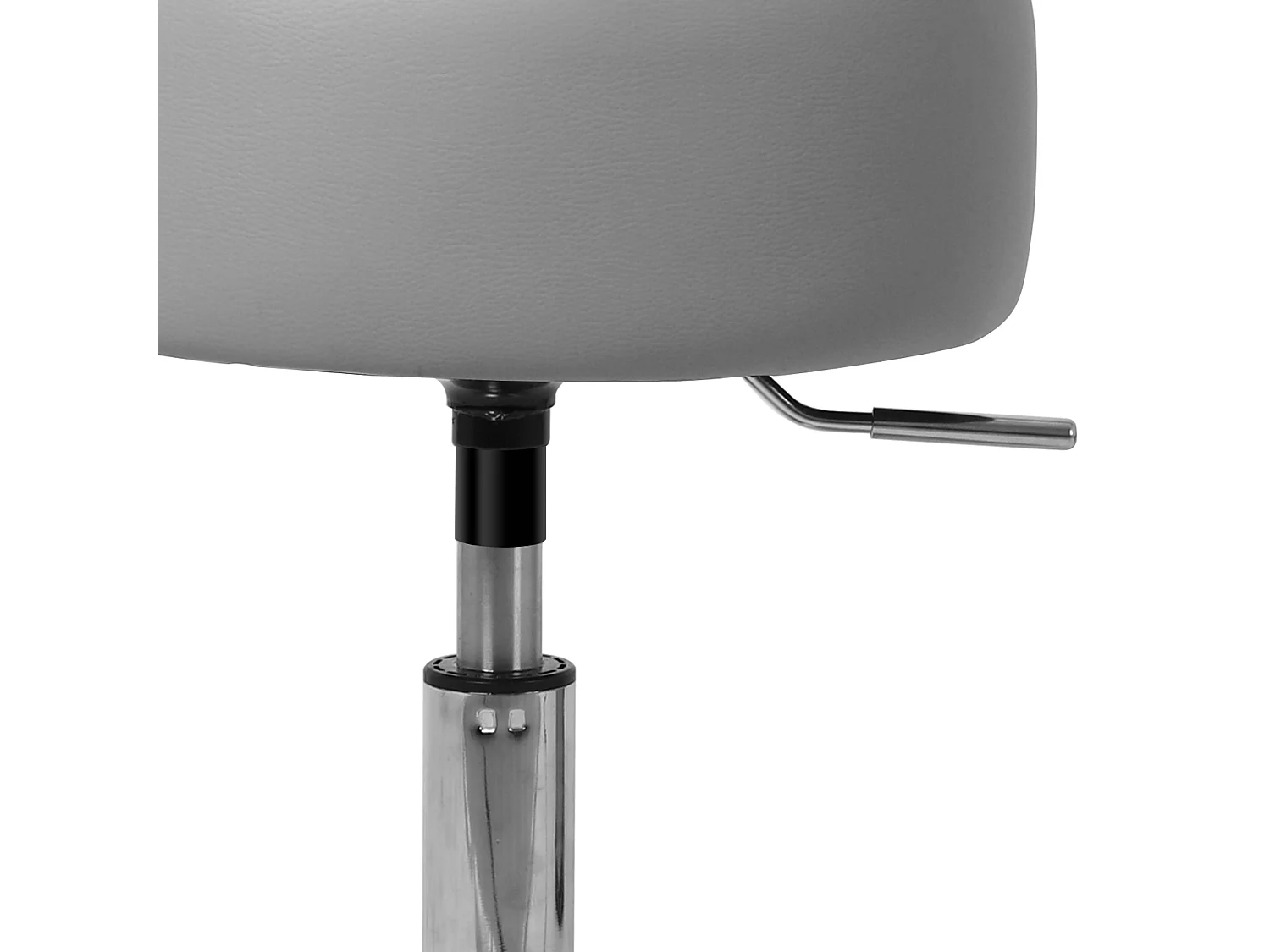 Sgabello da lavoro rotondo in pelle grigio chiaro regolabile in altezza ML-DESIGN