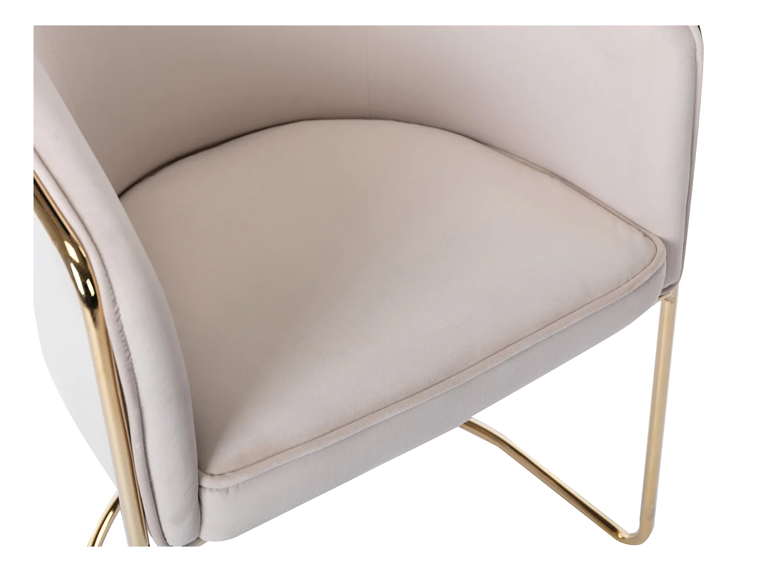 Sett med 2 stoler med armlener i fløyel og metall krem og gullfarget JOSETHE av PASCAL MORABITO