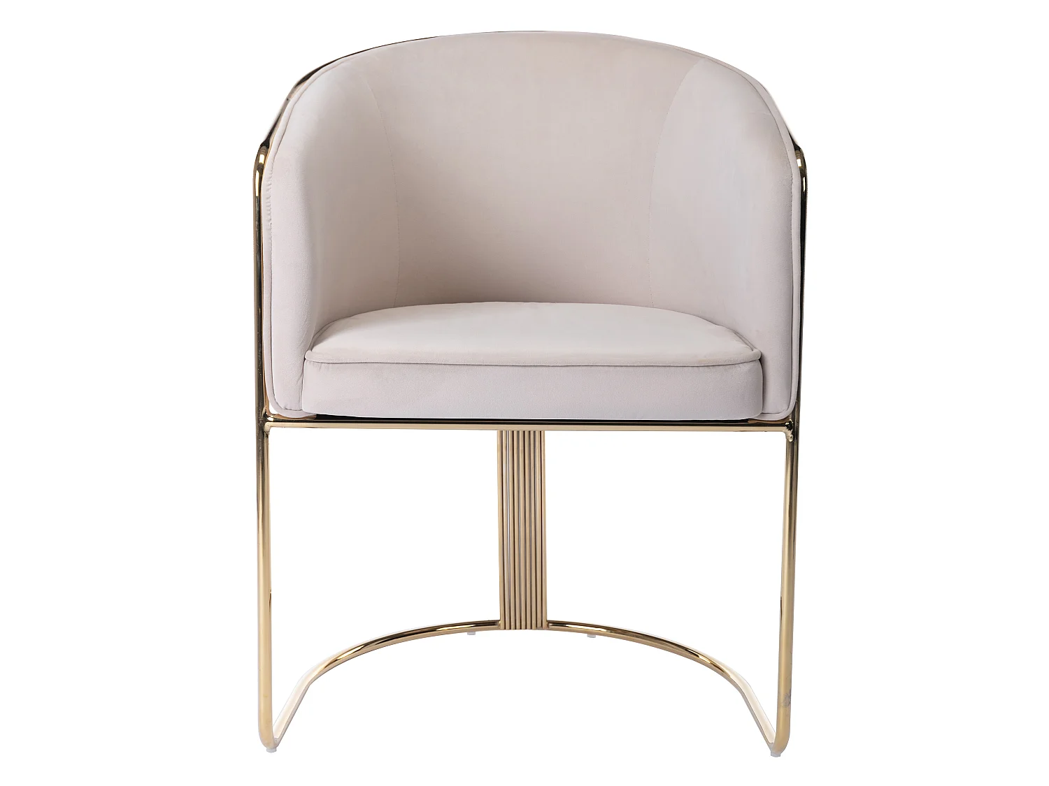 Set van 2 stoelen met fluweel en metalen armleuningen - Beige en goud - JOSETHE - van Pascal Morabito