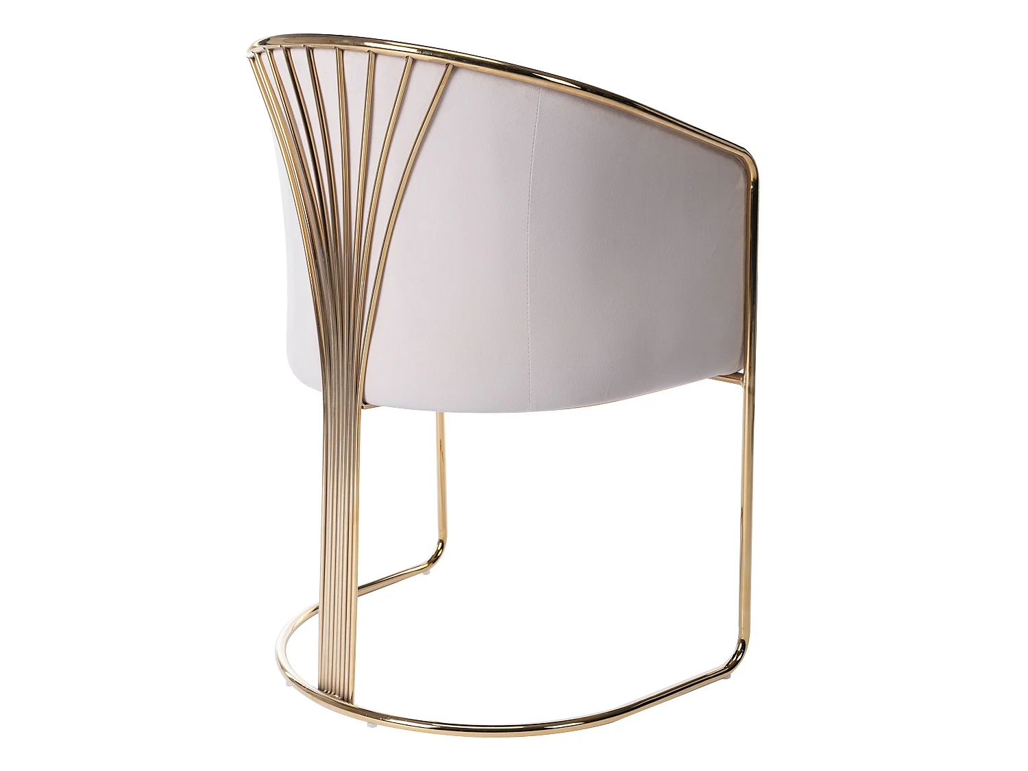 Set van 2 stoelen met fluweel en metalen armleuningen - Beige en goud - JOSETHE - van Pascal Morabito