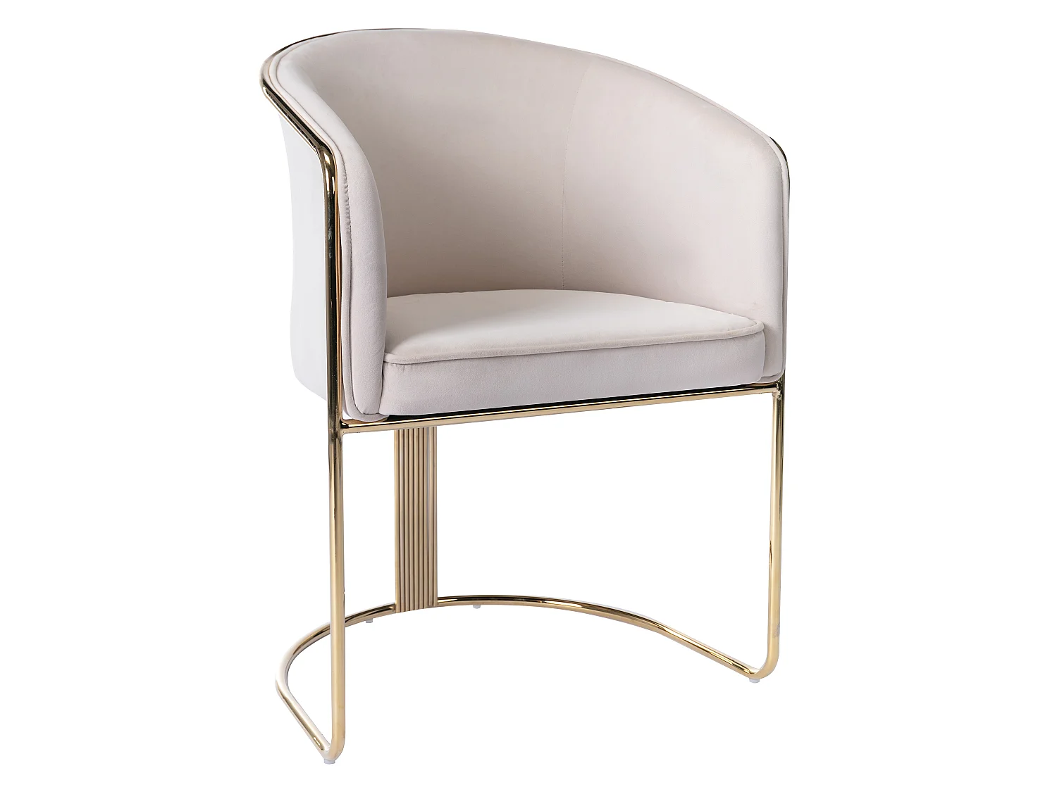 Set van 2 stoelen met fluweel en metalen armleuningen - Beige en goud - JOSETHE - van Pascal Morabito