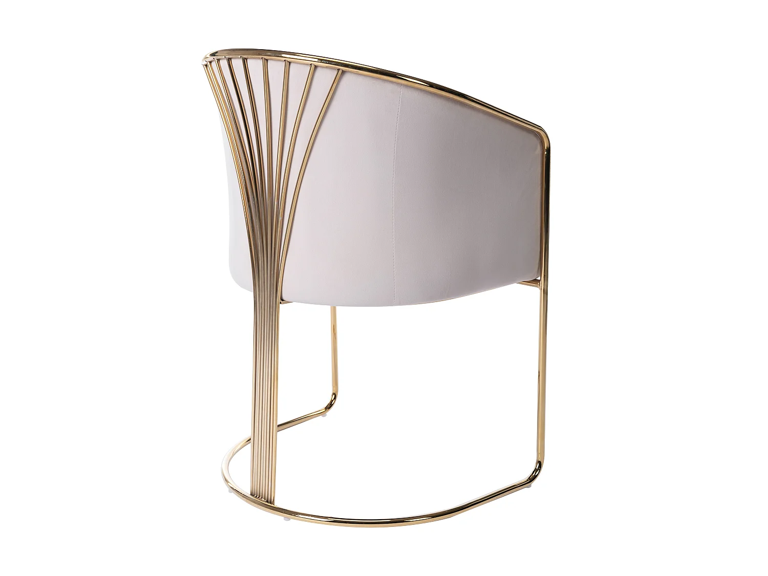 Juego de 6 sillas con brazos de terciopelo y metal - Beige y dorado - JOSETHE de Pascal MORABITO