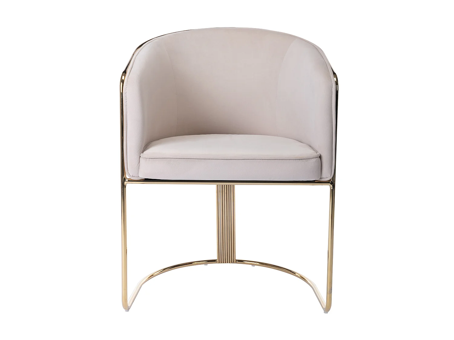 Sæt med 6 stole med armlæn i creme fløjl og guld metal JOSETHE af Pascal Morabito