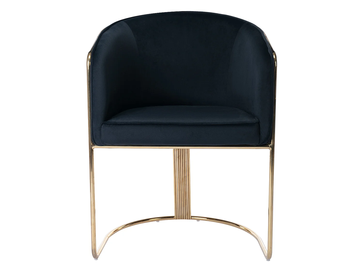 Lot de 2 chaises avec accoudoirs en velours et métal - Noir et doré - JOSETHE de Pascal MORABITO