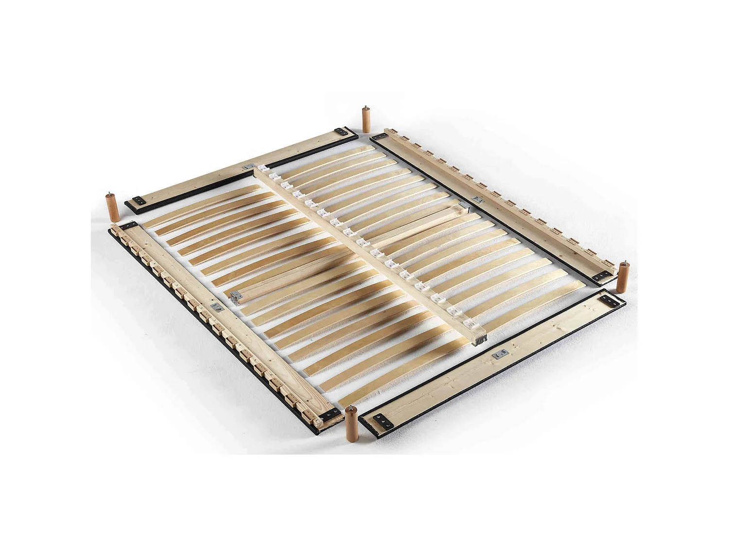 Sommier en kit déco bleu jean à lattes Merinos 90x200