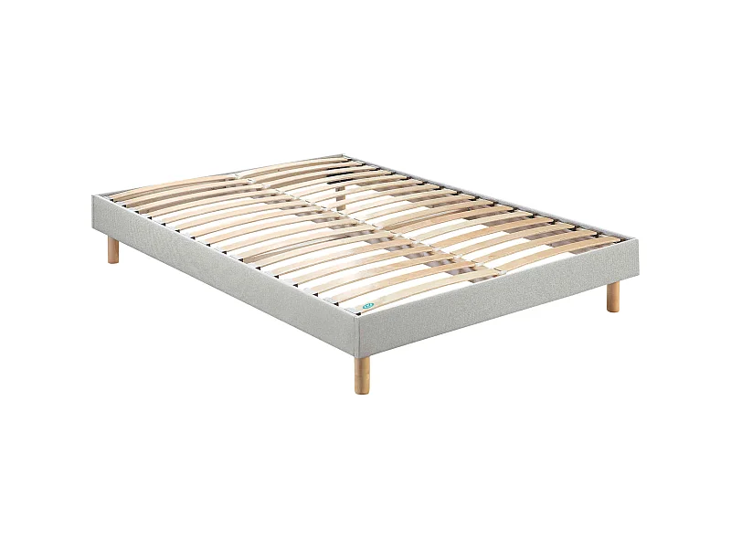 Sommier en kit déco gris chiné à lattes Merinos 90x200