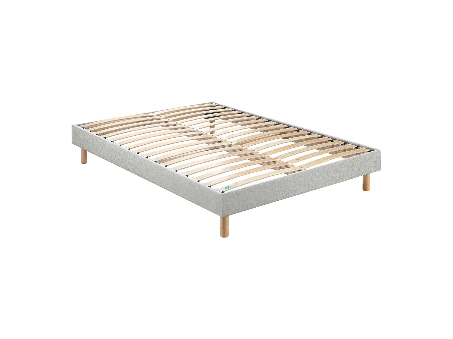 Sommier en kit déco gris chiné à lattes Merinos 90x200