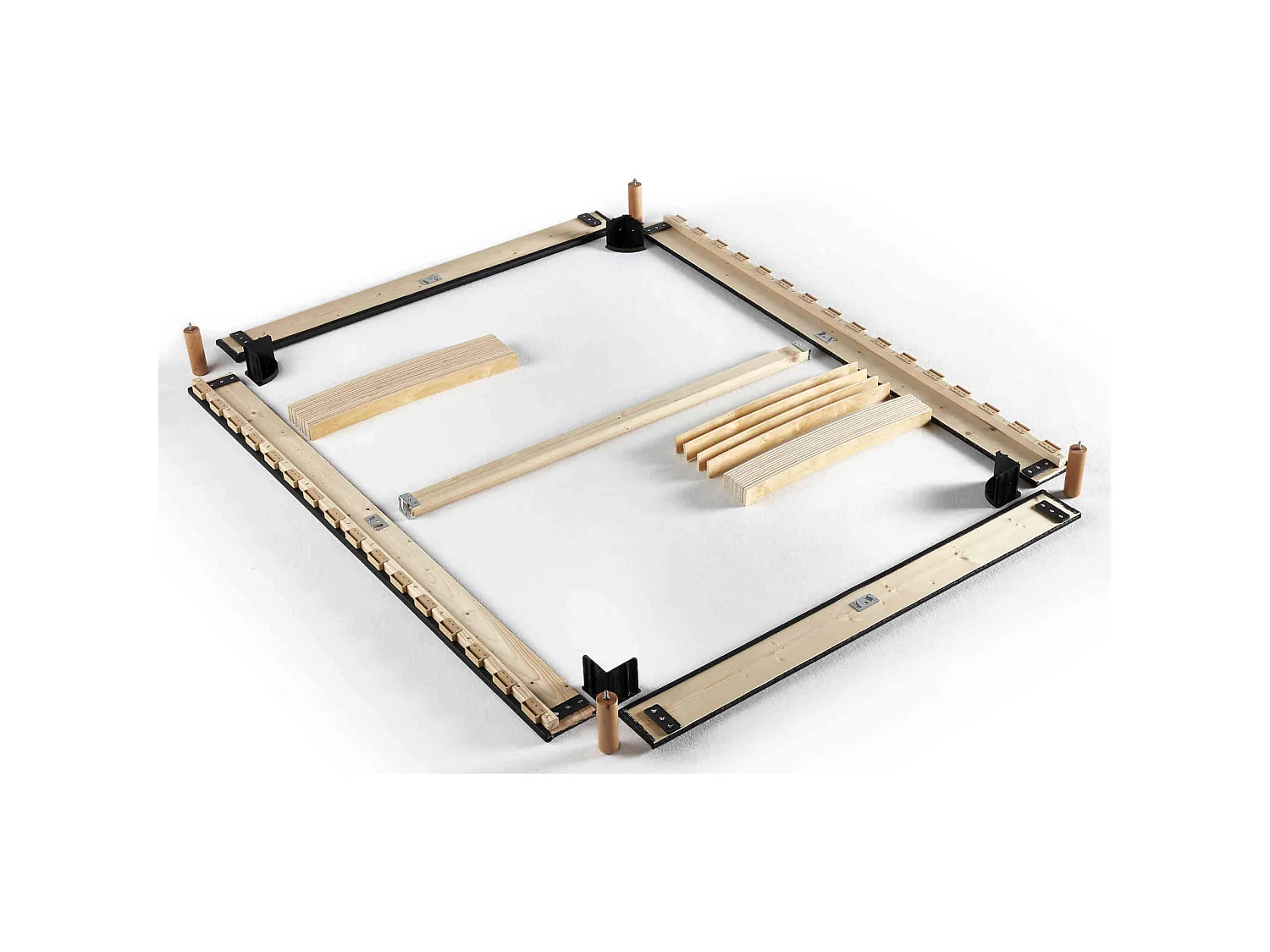 Sommier en kit déco gris chiné à lattes Merinos 90x200