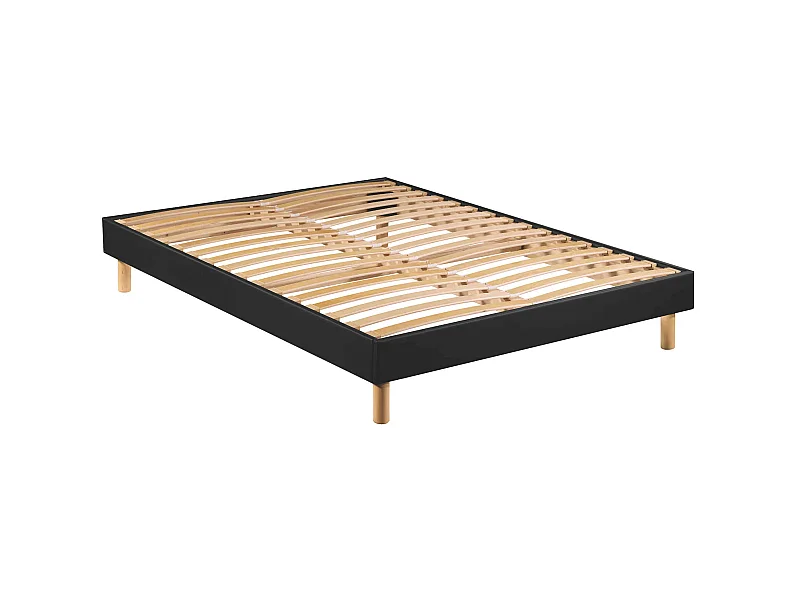 Sommier en kit gris anthracite à lattes Merinos 90x190