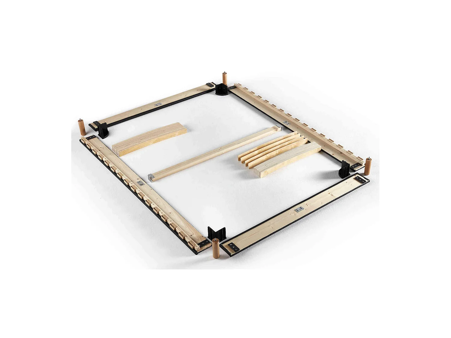 Sommier en kit gris anthracite à lattes Merinos 90x190