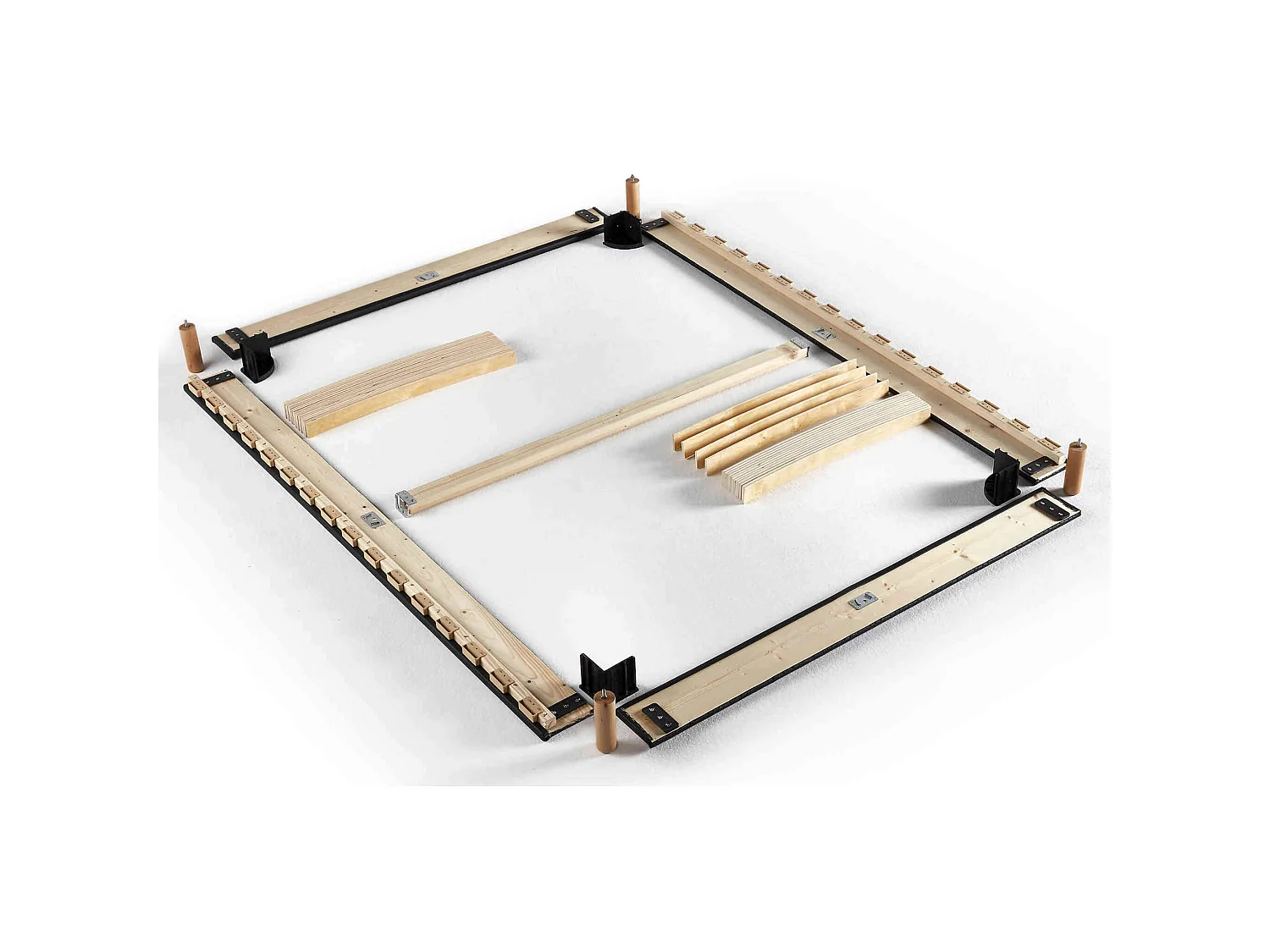 Sommier en kit gris anthracite à lattes Merinos 90x190