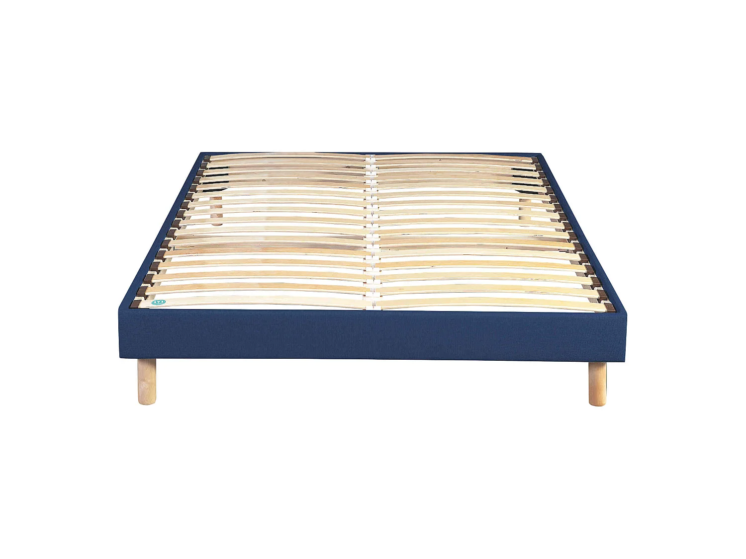 Sommier en kit déco bleu jean à lattes Merinos 140x190