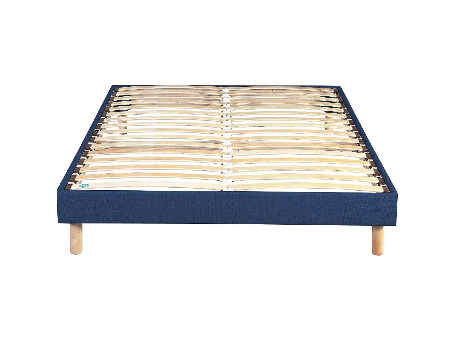 Sommier en kit déco bleu jean à lattes Merinos 140x190