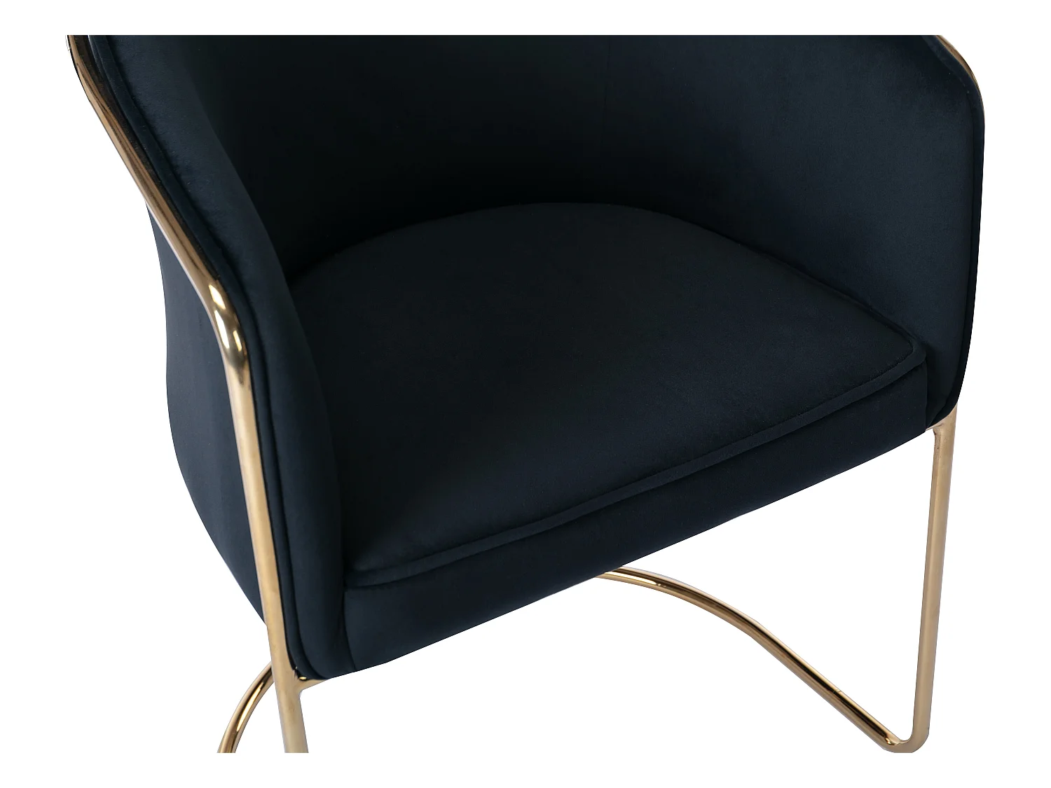 Conjunto de 6 cadeiras com apoios de braços em veludo e metal preto e dourado - JOSETHE de Pascal Morabito