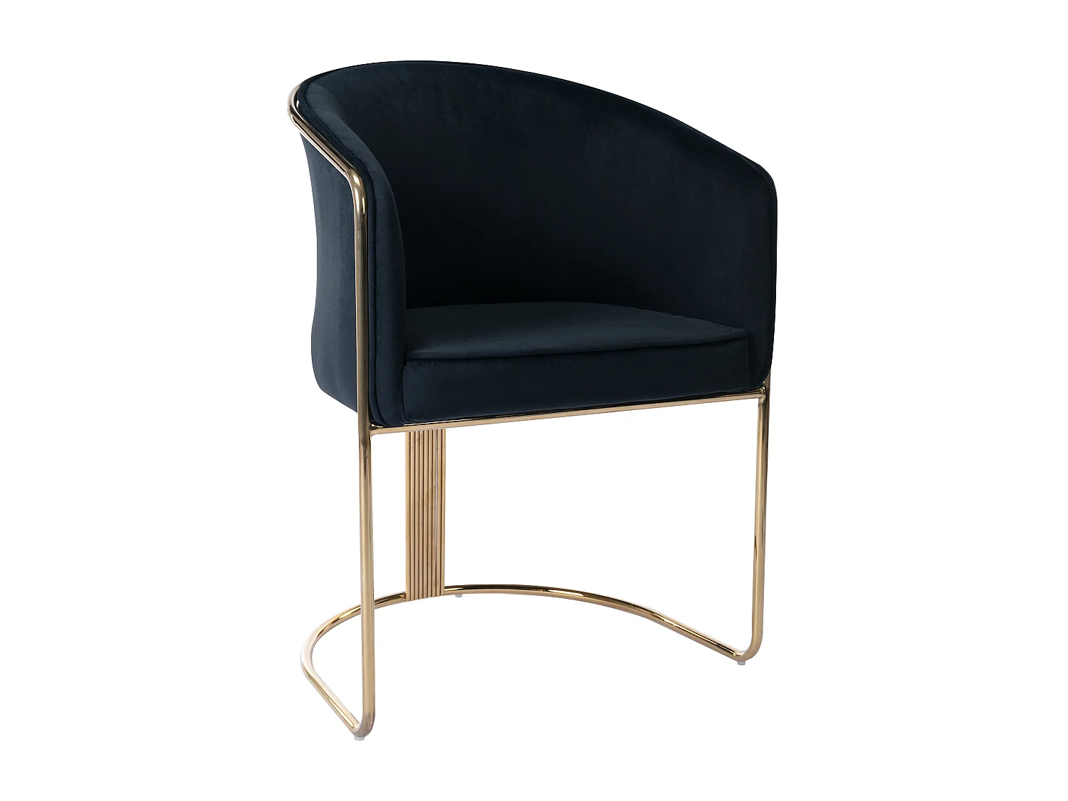 Set van 6 stoelen met fluweel en metalen armleuningen - Zwart en goud - JOSETHE - van Pascal Morabito