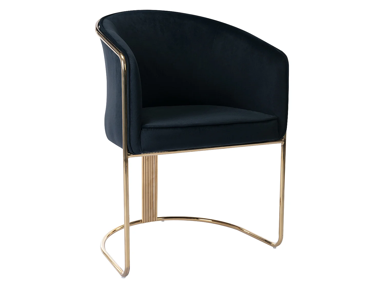 Set van 6 stoelen met fluweel en metalen armleuningen - Zwart en goud - JOSETHE - van Pascal Morabito