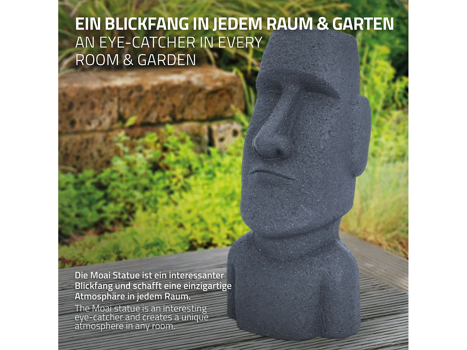 Statue Île de Pâques Moai Rapa Nui figure déco sculpture jardin ECD Germany