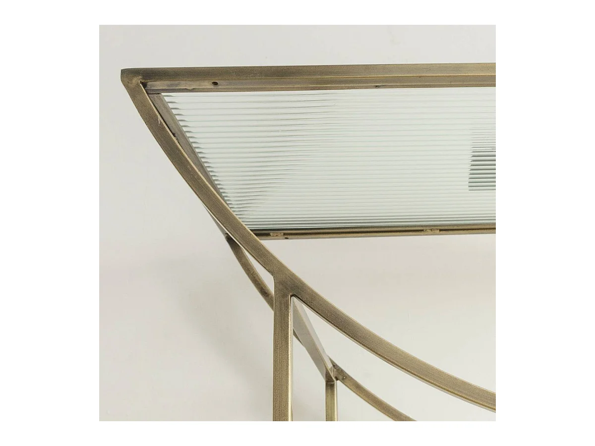 Console en métal doré et verre Léa