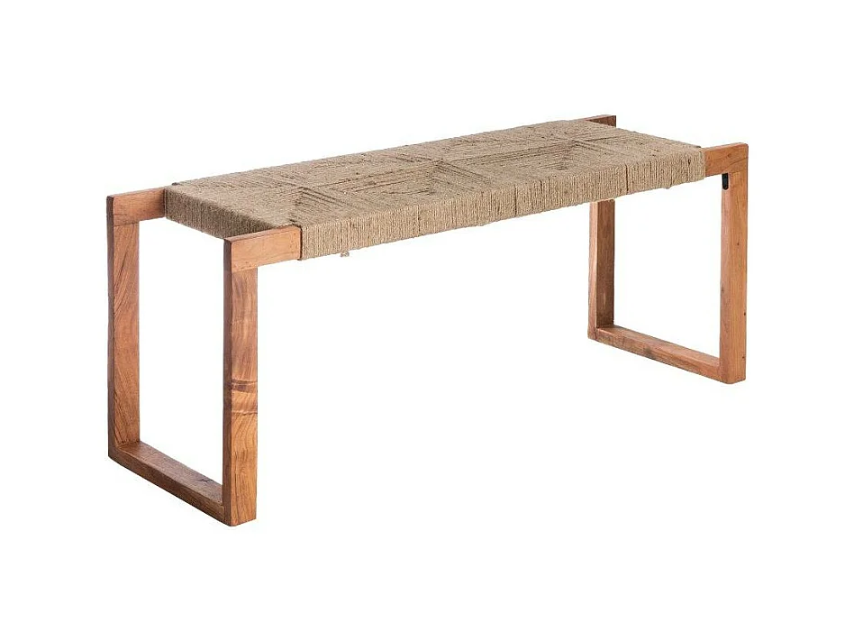 Banc en bois d'acacia et laine Marietta