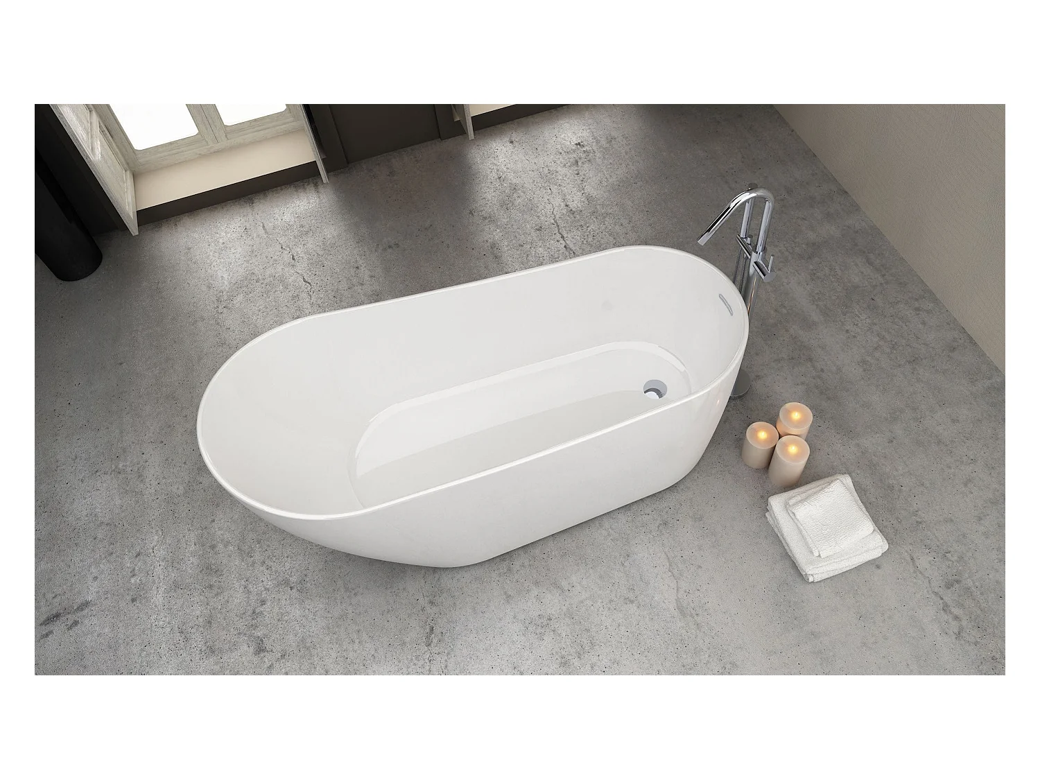 Bañera exenta acrílico DALIA BLANCA | SANYCCES  180 cm