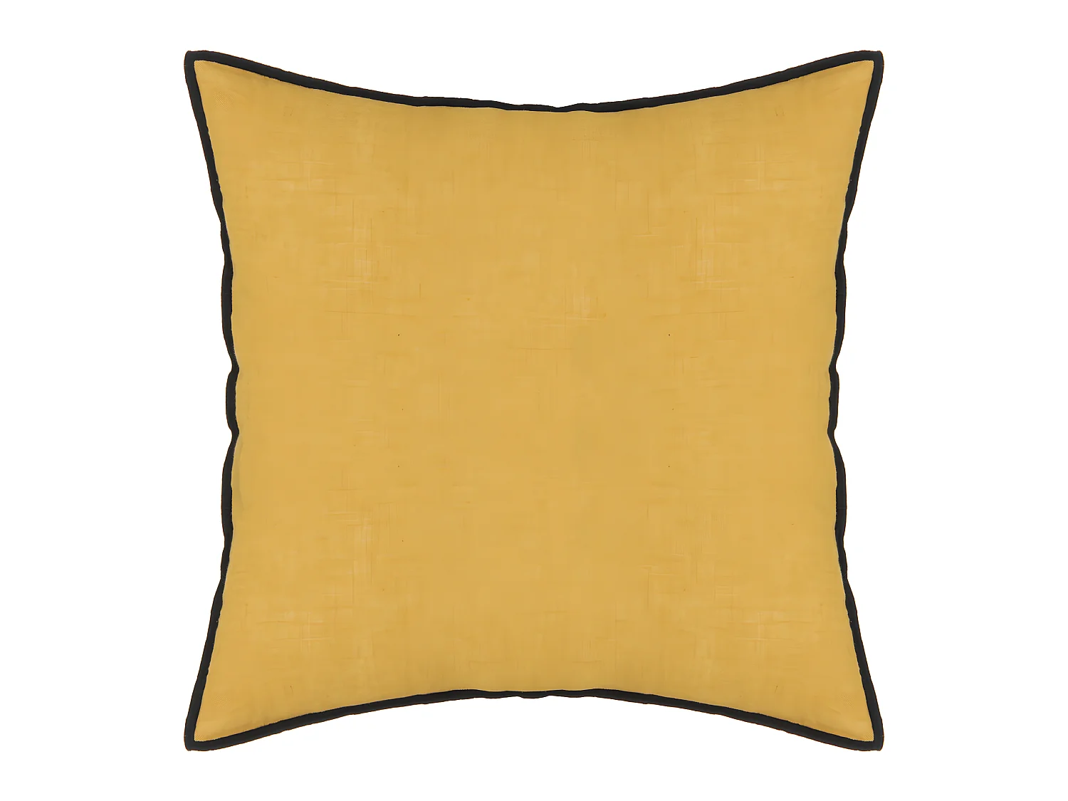 Coussin décoratif déhoussable en Lin et Coton Ocre 45 x 45 cm