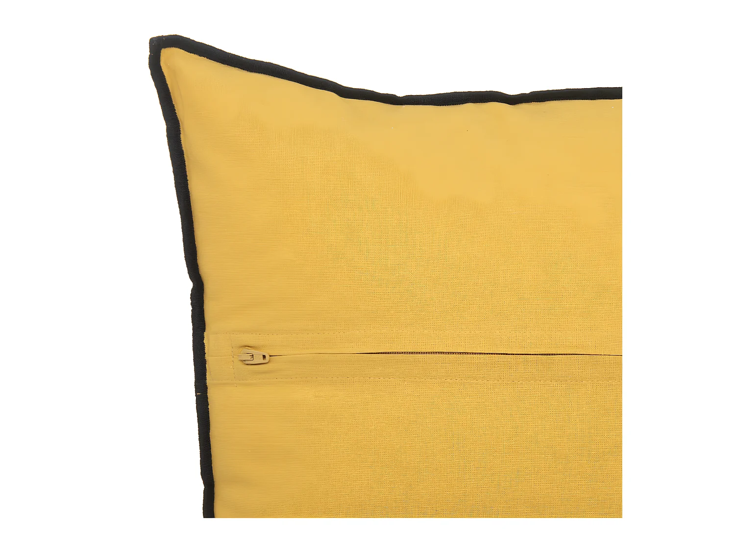 Coussin décoratif déhoussable en Lin et Coton Ocre 45 x 45 cm