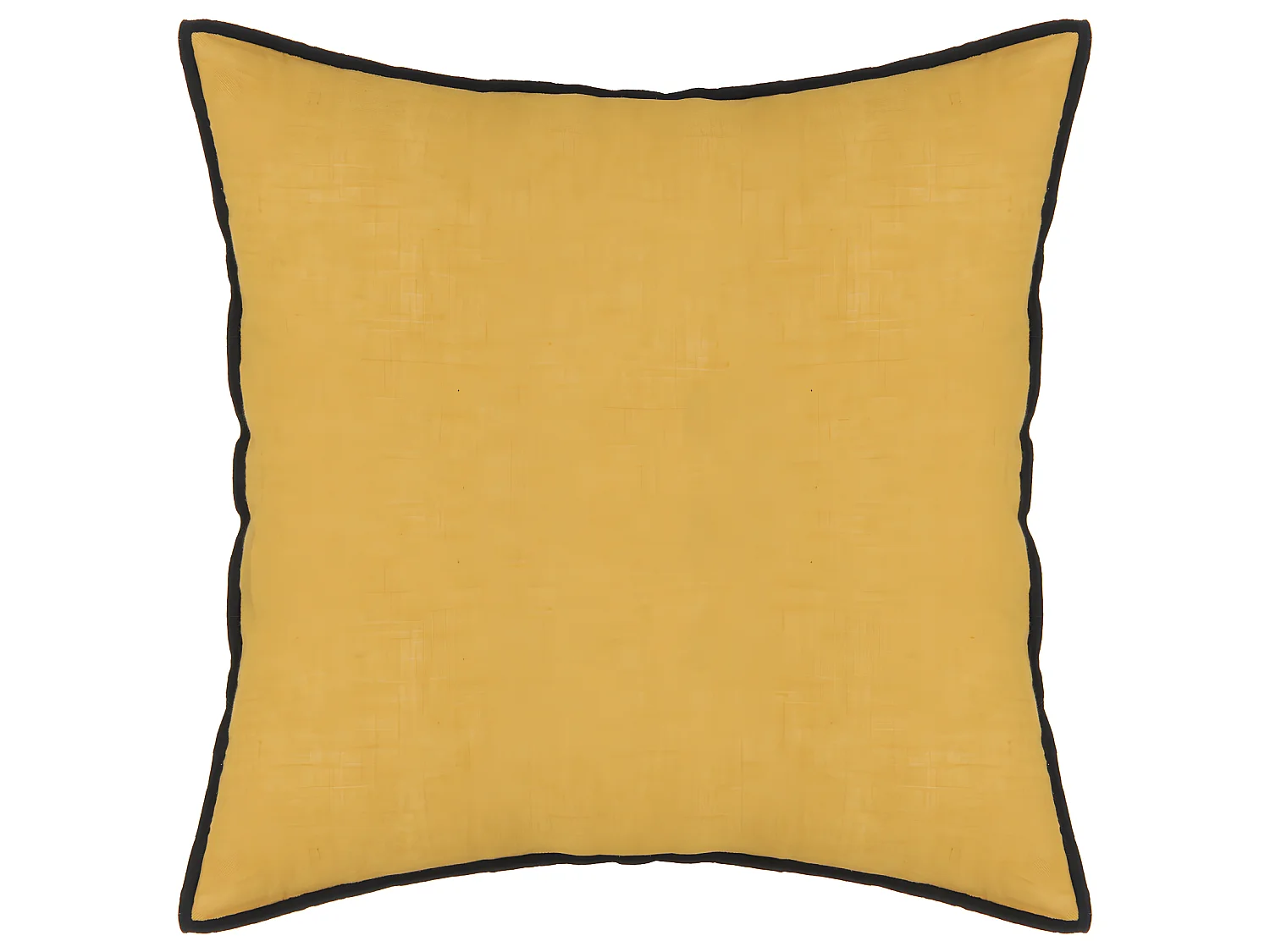 Coussin décoratif déhoussable en Lin et Coton Ocre 45 x 45 cm