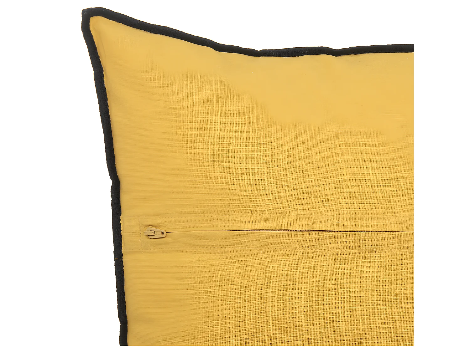 Coussin décoratif déhoussable en Lin et Coton Ocre 45 x 45 cm