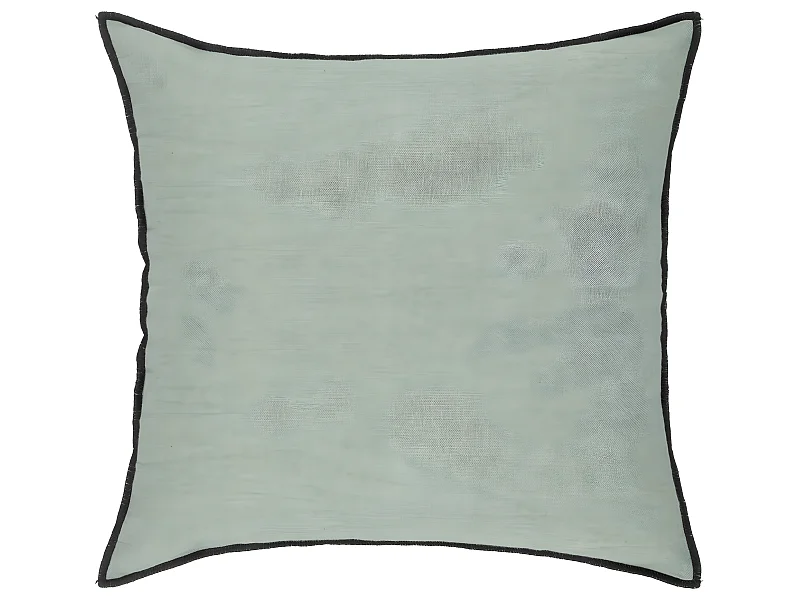 Coussin décoratif déhoussable en Lin et Coton Vert Céladon 45 x 45 cm