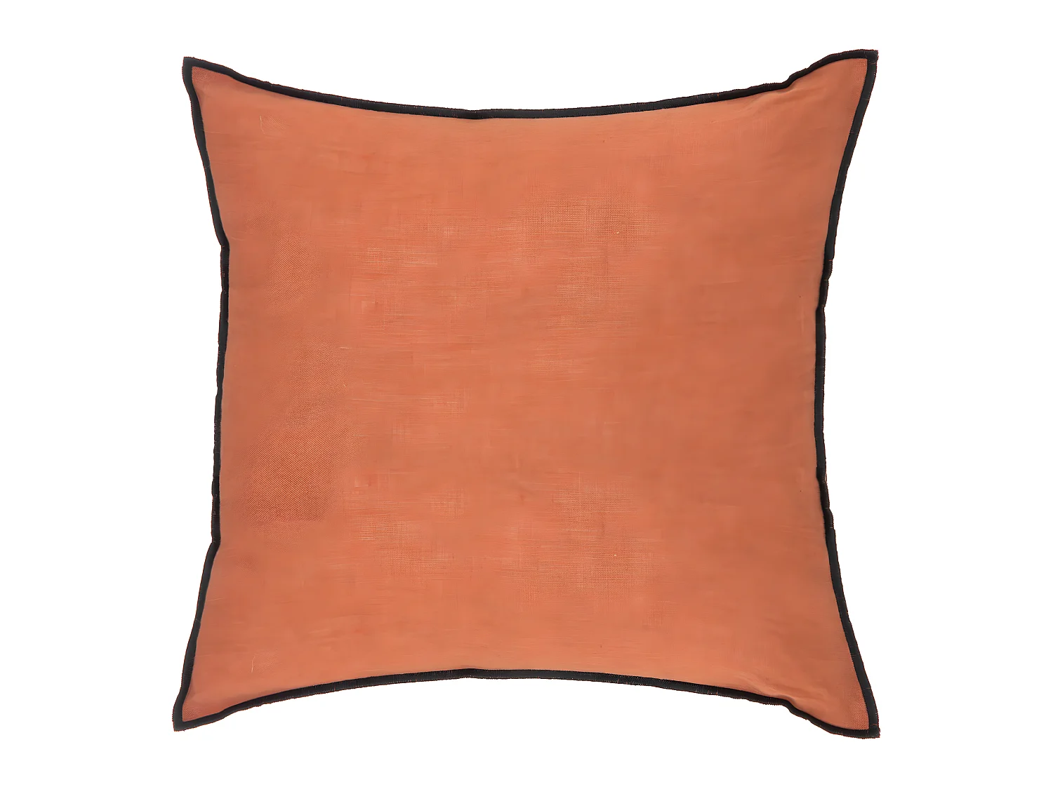 Coussin décoratif déhoussable en Lin et Coton Terracotta 45 x 45 cm