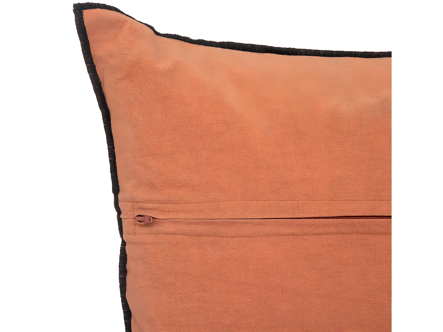 Coussin décoratif déhoussable en Lin et Coton Terracotta 45 x 45 cm