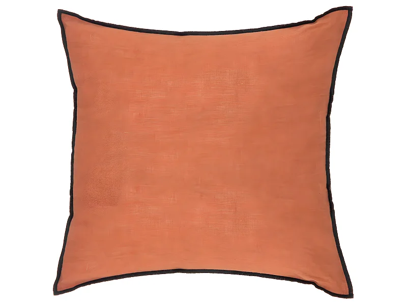 Coussin décoratif déhoussable en Lin et Coton Terracotta 45 x 45 cm