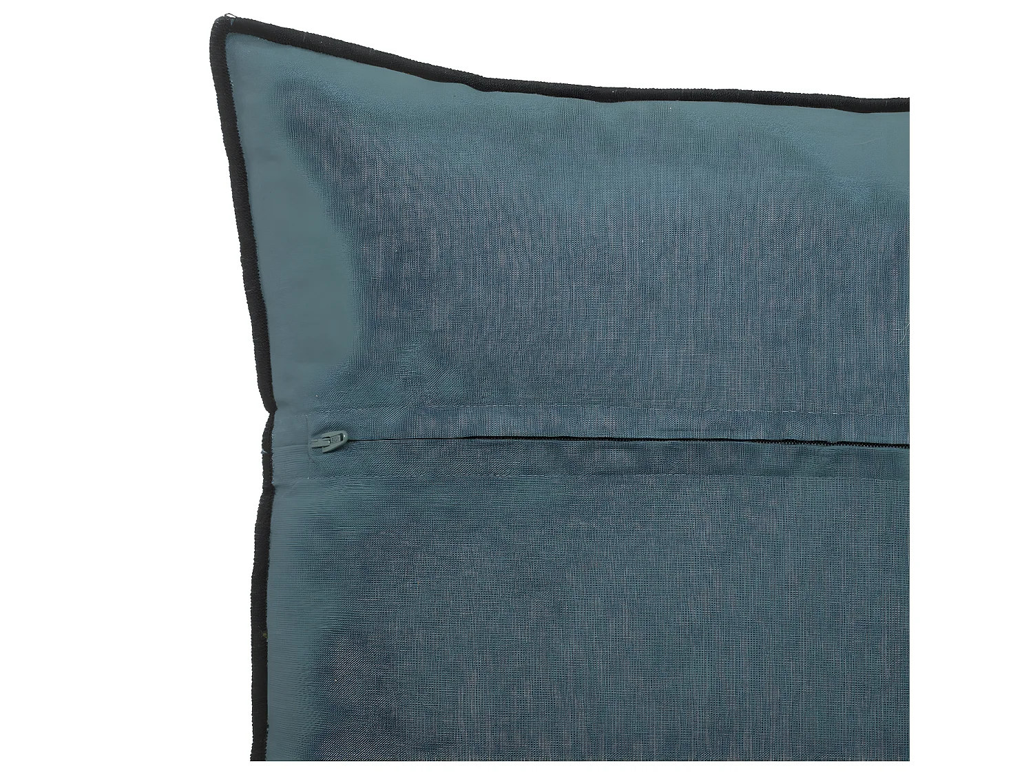 Coussin décoratif déhoussable en Lin et Coton Bleu Canard 45 x 45 cm