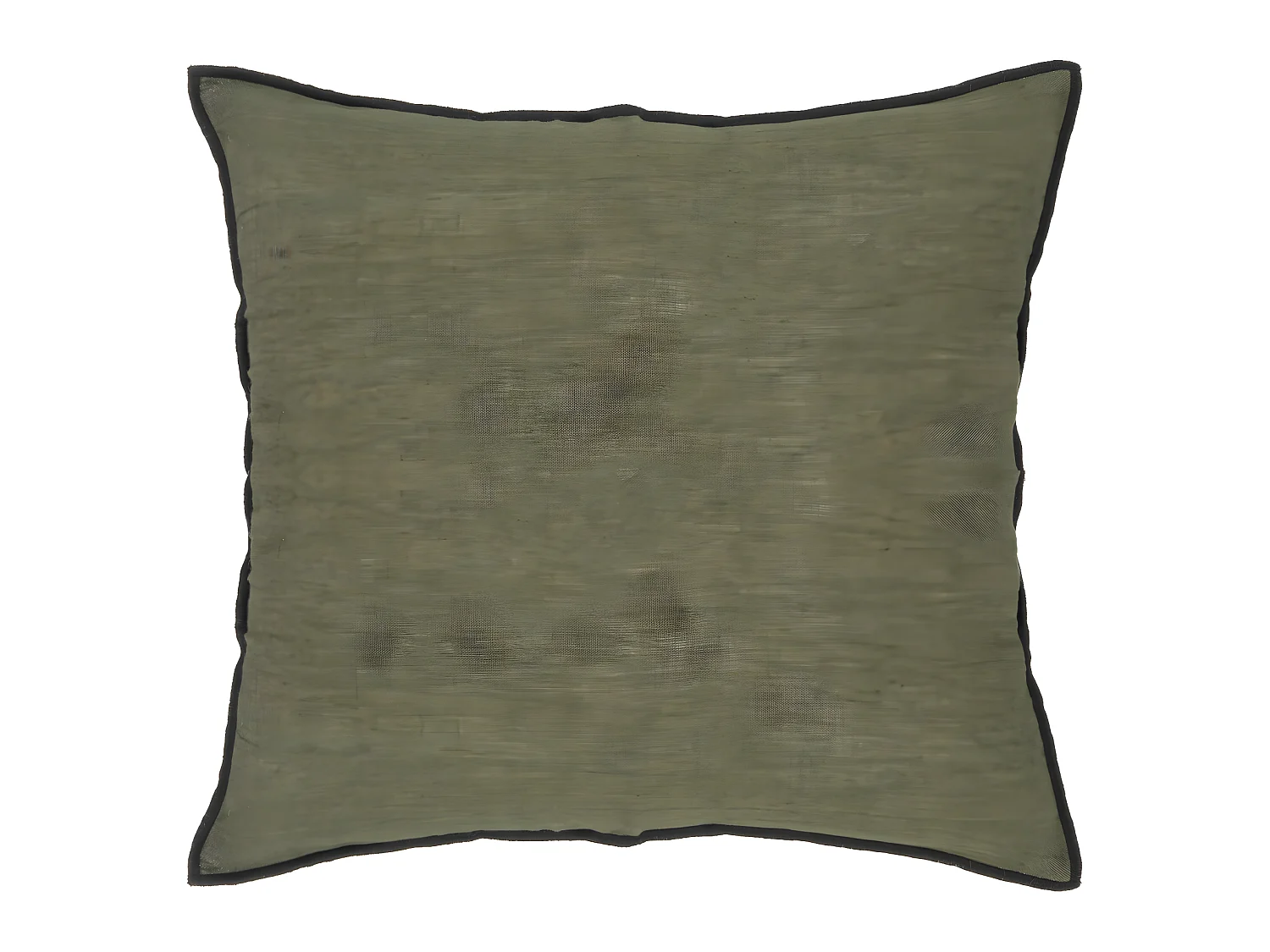 Coussin décoratif déhoussable en Lin et Coton Vert Kaki 45 x 45 cm