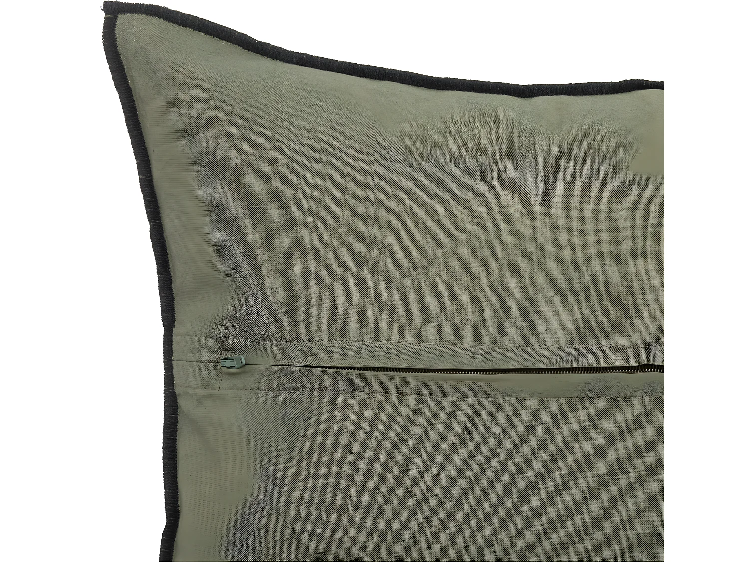 Coussin décoratif déhoussable en Lin et Coton Vert Kaki 45 x 45 cm