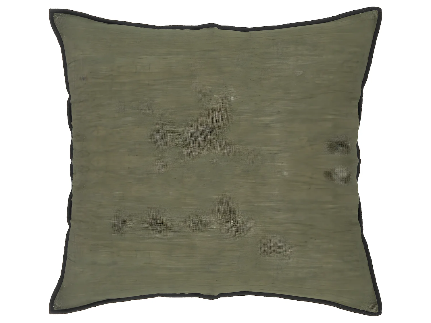 Coussin décoratif déhoussable en Lin et Coton Vert Kaki 45 x 45 cm