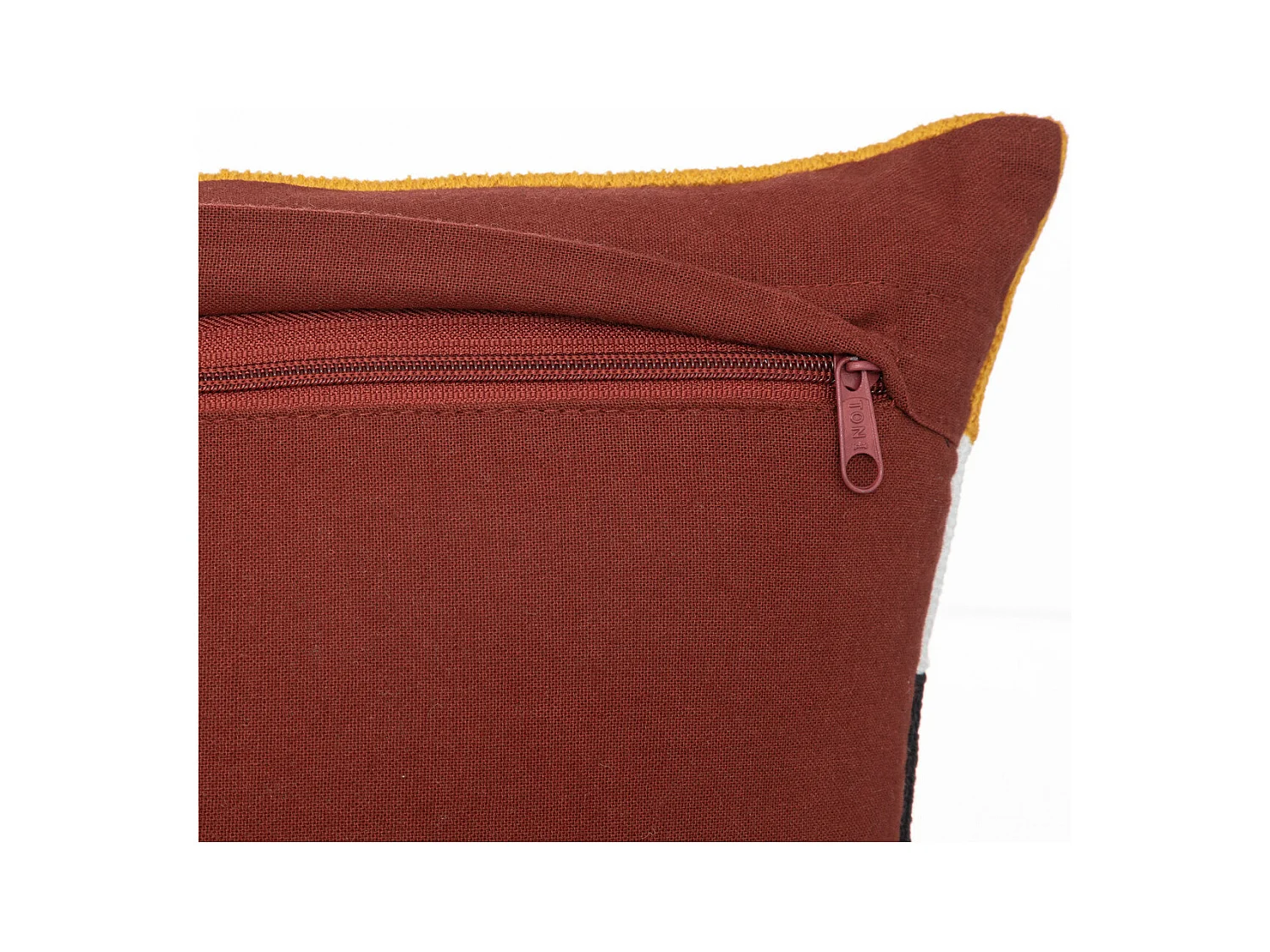 Coussin décoratif déhoussable en coton motifs brodés Multicolore 30 x 50 cm