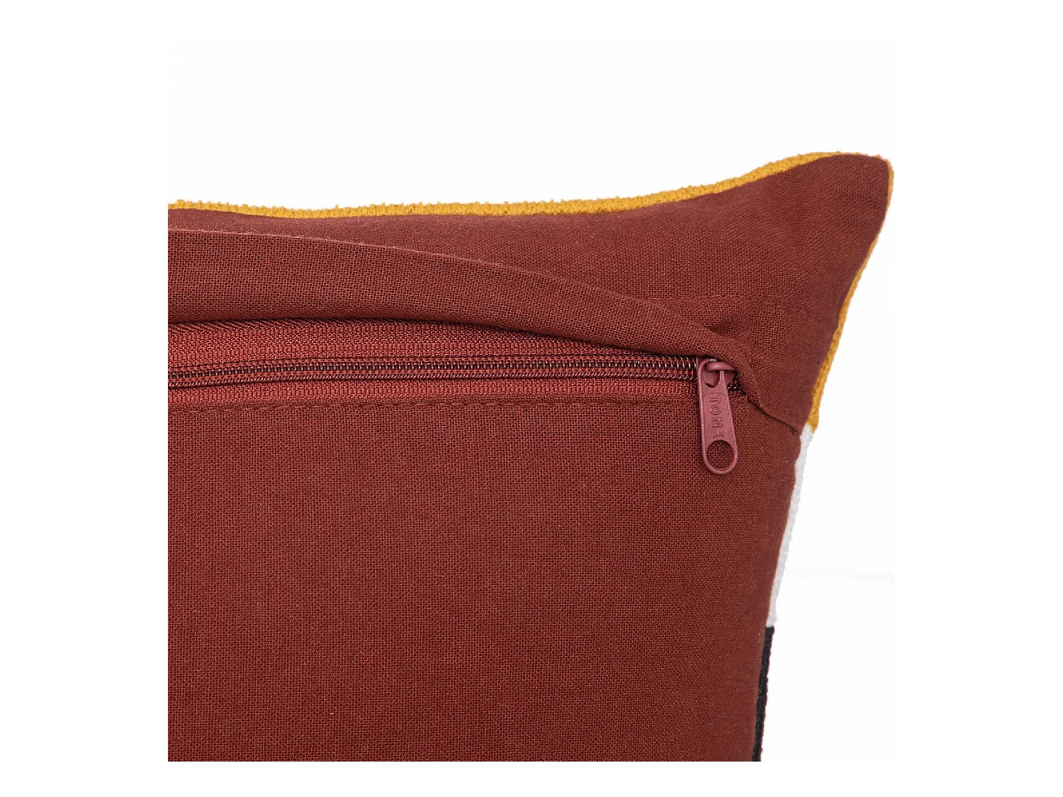 Coussin décoratif déhoussable en coton motifs brodés Multicolore 30 x 50 cm