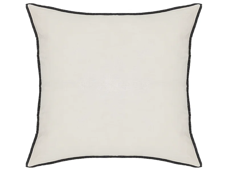 Coussin décoratif déhoussable en Lin et Coton Beige 45 x 45 cm