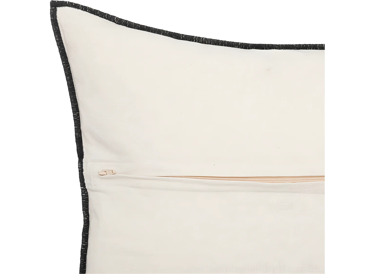 Coussin décoratif déhoussable en Lin et Coton Blanc 45 x 45 cm