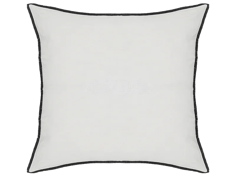 Coussin décoratif déhoussable en Lin et Coton Blanc 45 x 45 cm