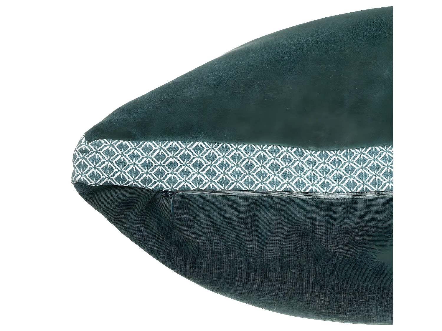 Coussin décoratif en velours Bleu Canard et motif Otto 55 x 55 cm