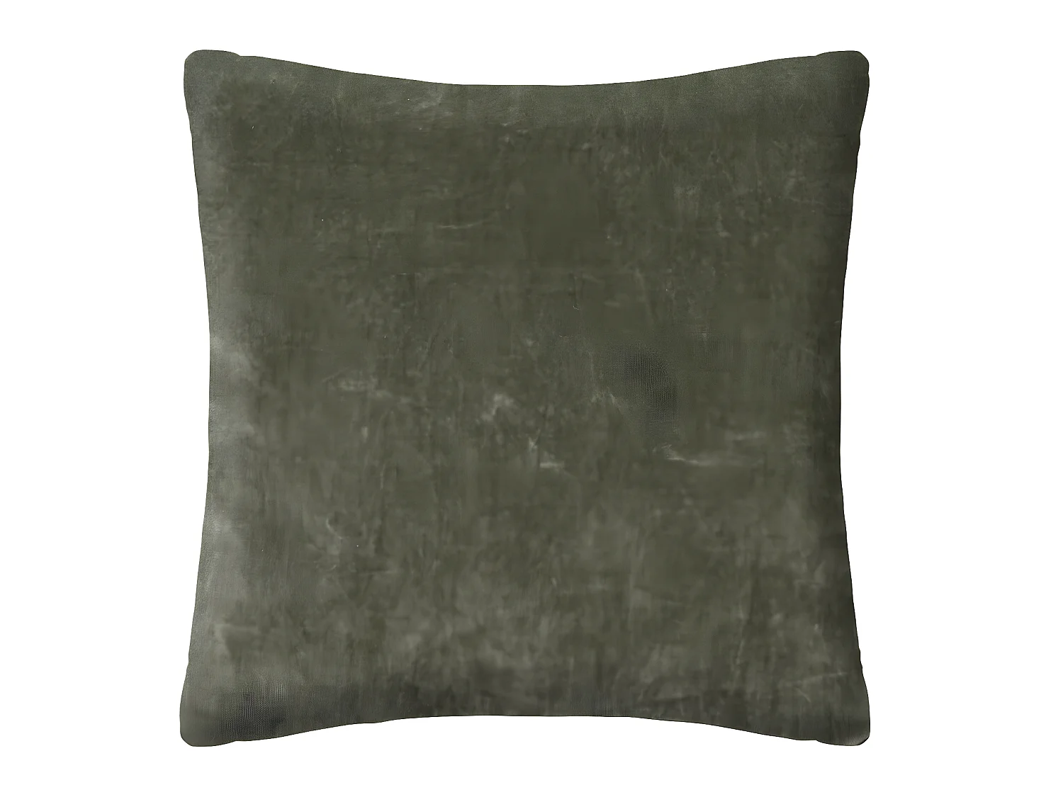 Coussin décoratif en velours Vert kaki et motif Otto 55 x 55 cm