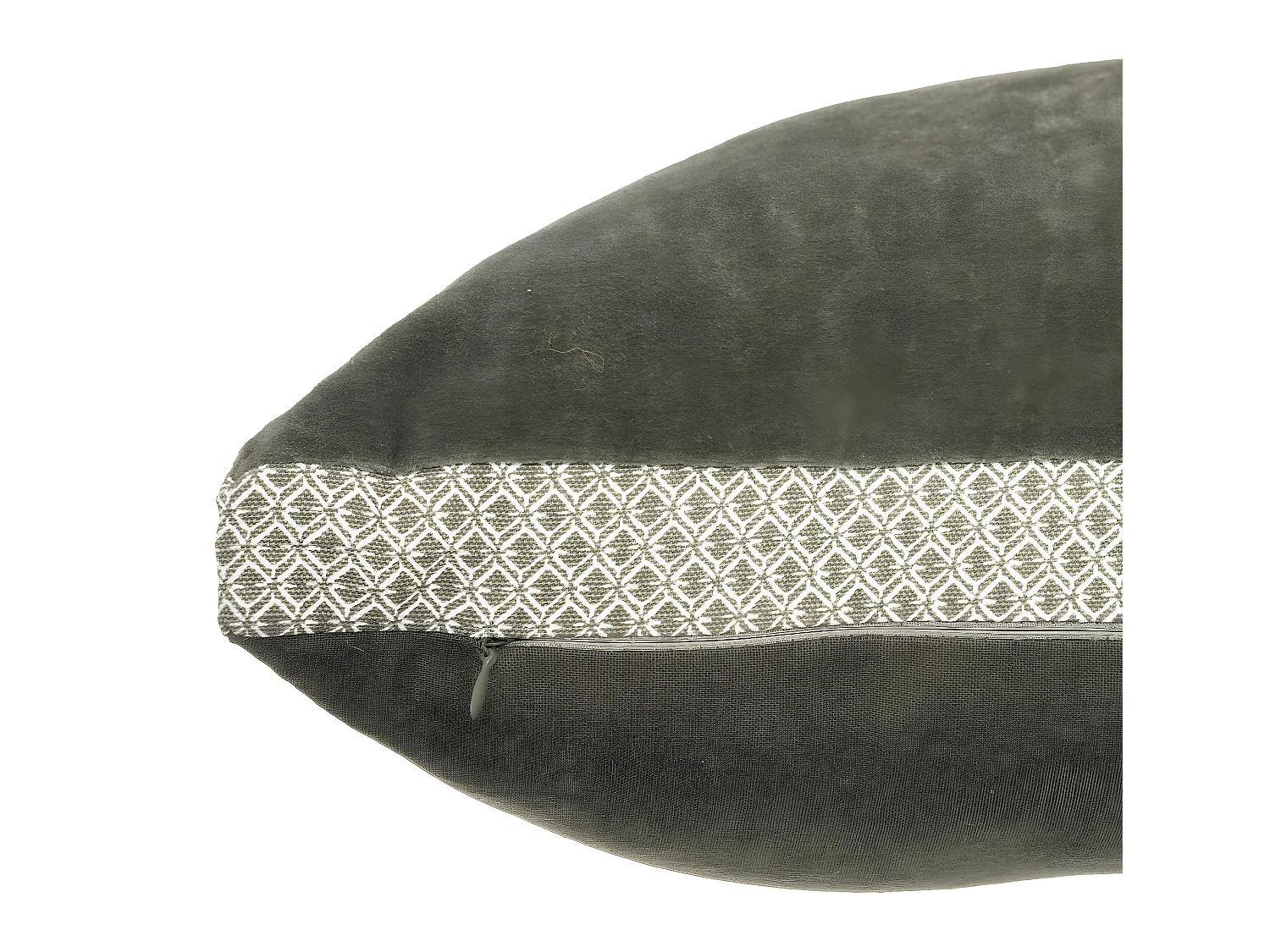 Coussin décoratif en velours Vert kaki et motif Otto 55 x 55 cm